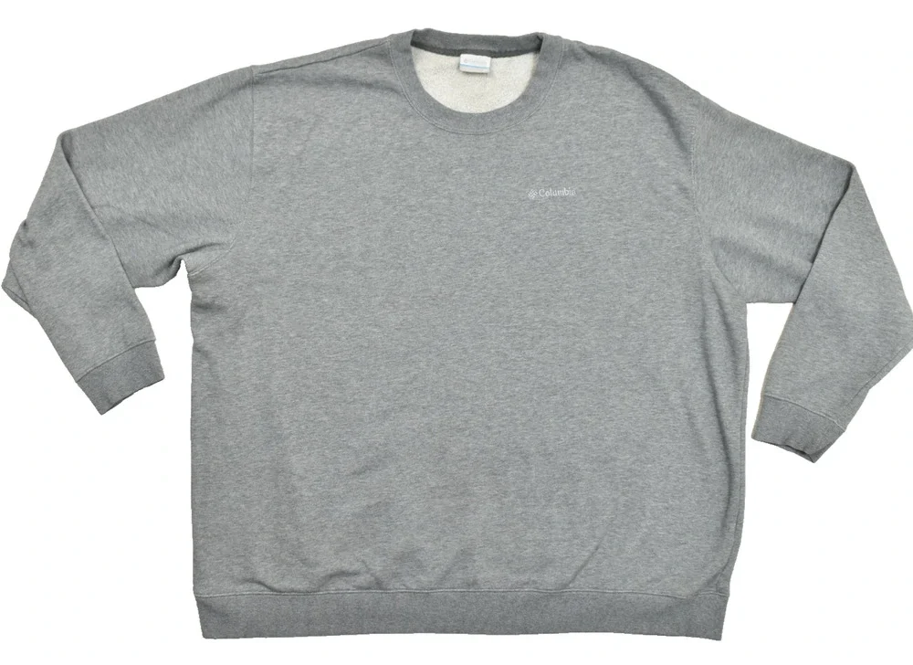 Columbia Men's Size 4X Gray Crewneck Sweatshirt Big & Tall Fleece Pullover Solid